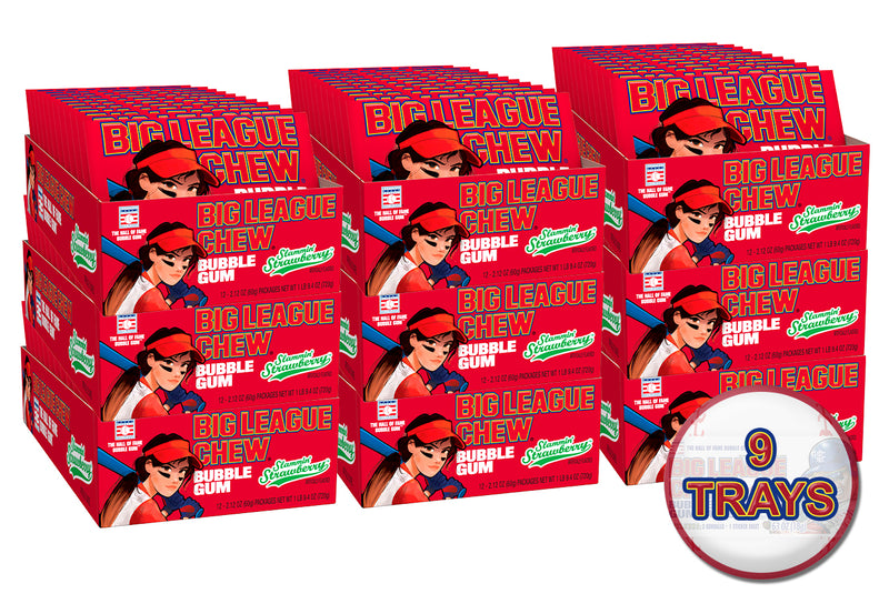 Big League Chew Case (9 Trays) - Strawberry